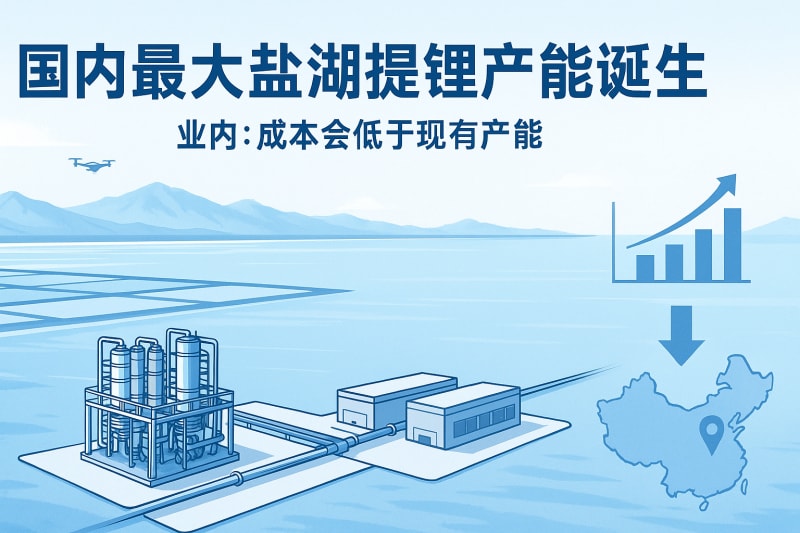 國內(nèi)最大鹽湖提鋰產(chǎn)能誕生 業(yè)內(nèi)：成本會低于現(xiàn)有產(chǎn)能